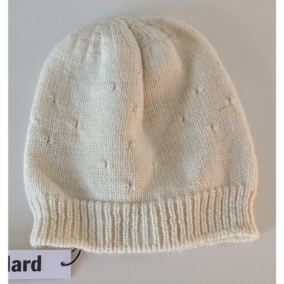 Molly Goddard Cream One Size Wool Lace Hole Beanie NEW! - Picture 3 of 4
